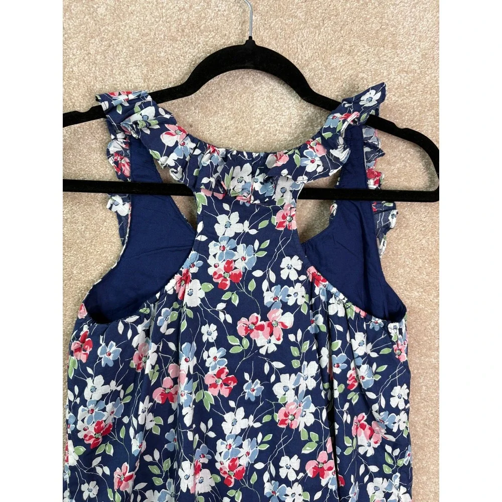 RALPH LAUREN Floral Dress Girls Size 14 Navy Blue Summer Preppy Designer